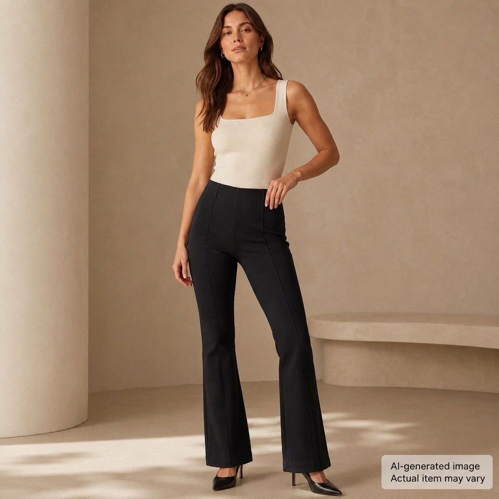 Maeve Anthropologie Poppy Pants Women’s XS Black Pull On Kick Flare Full Length
